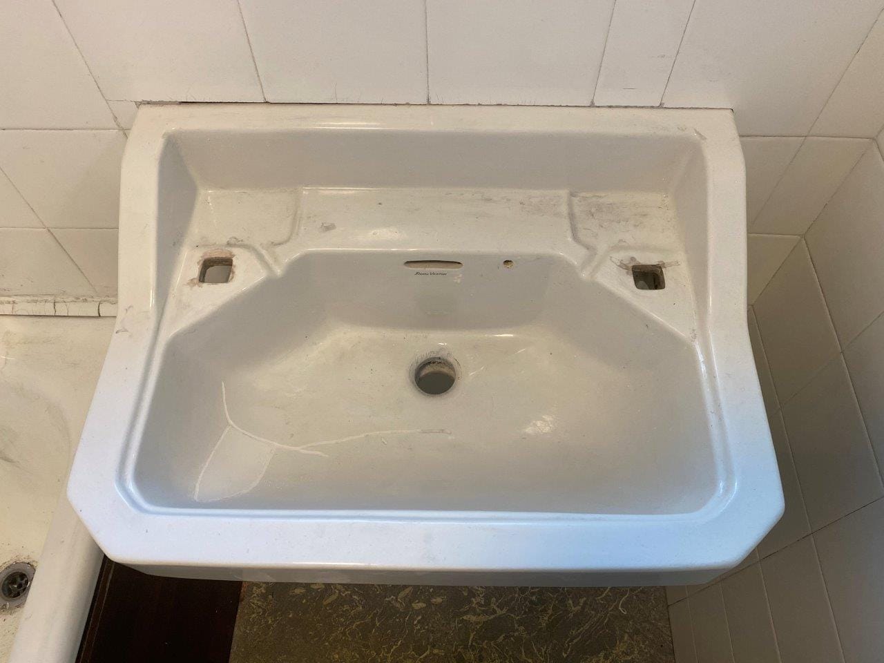 Basin before resurfacing